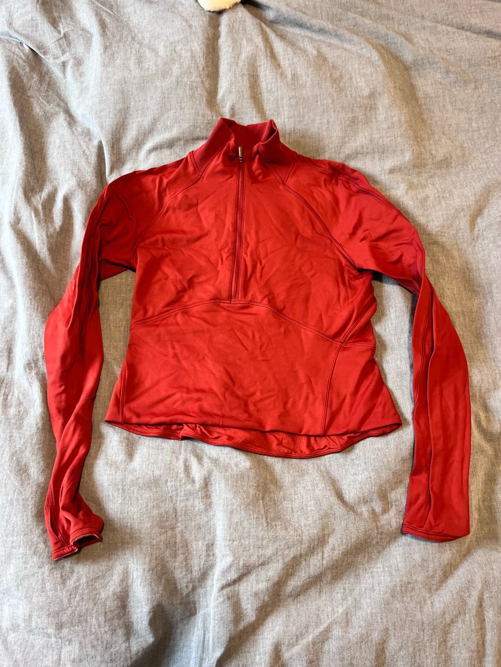 lululemon athletica Red Half-Zip Long Sleeve Sweater